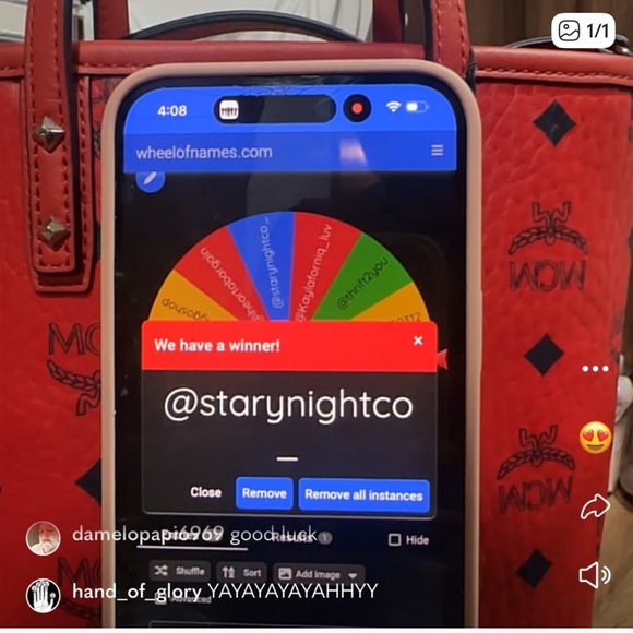 Winner @starynightco Entry for NWT Authentic MCM Aren Visetos Coated Canvas Tote - Picture 1 of 5